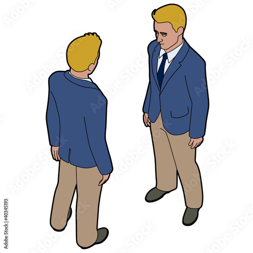 Isometric man front and back pose