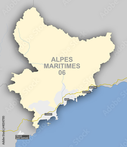 Carte et situation du département des Alpes Maritimes