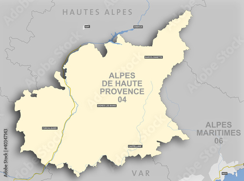 Carte et situation du département des Alpes de Haute Provence