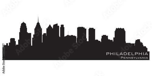 Philadelphia  Pennsylvania skyline. Detailed vector silhouette