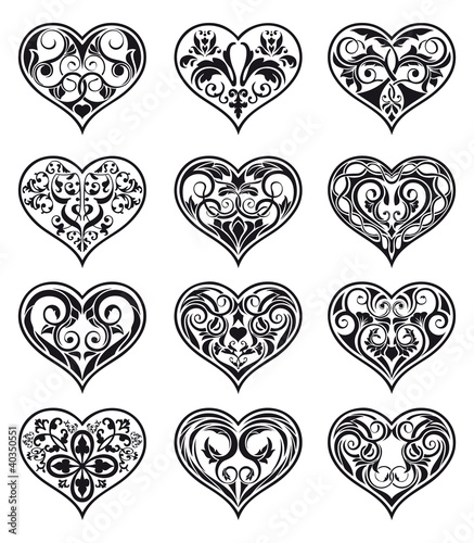 Valentine heart-shaped floral decorations