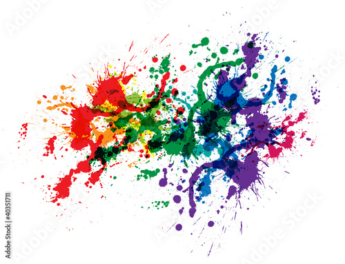 Color paint splashes. Gradient vector background