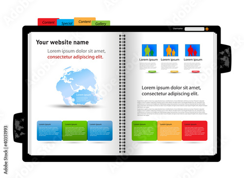 Web site design template, diary design