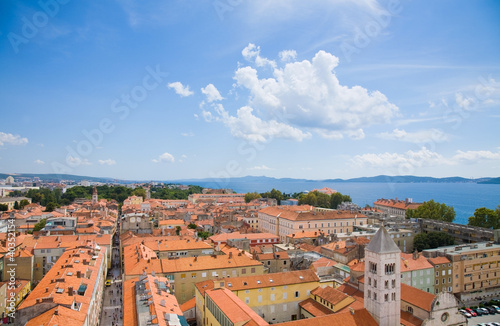 Croatia; Zadar old town  area seen from Belltower of the Cathedr photo