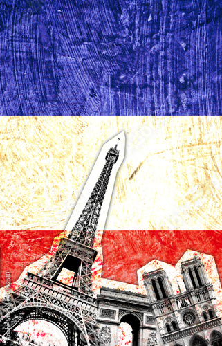 Canvas Print drapeau france paris