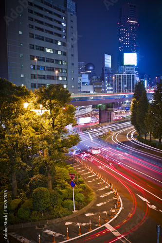 City night scene in Tokyo