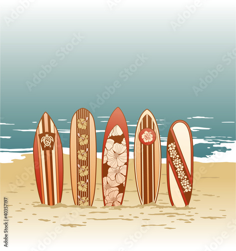 Surfboards on the beach #40357197