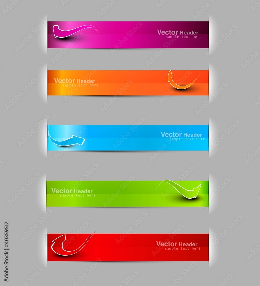 Fototapeta premium set of colorful vector header background