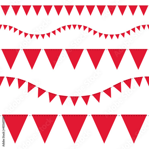 Set Of 5 Seamless Festoons Red