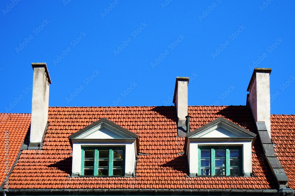 Red roof and dormers (Riga, Latvia) Red roof and dormers (Riga, Latvia)