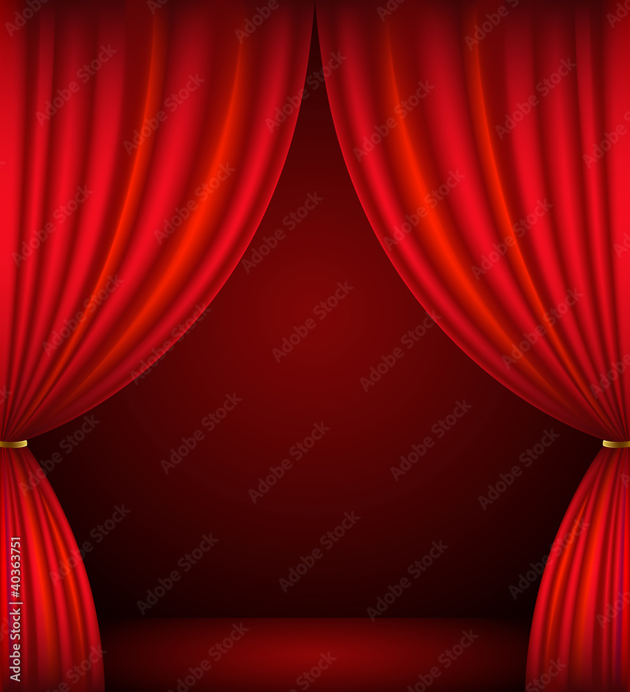 Fototapeta premium Red theater curtain background
