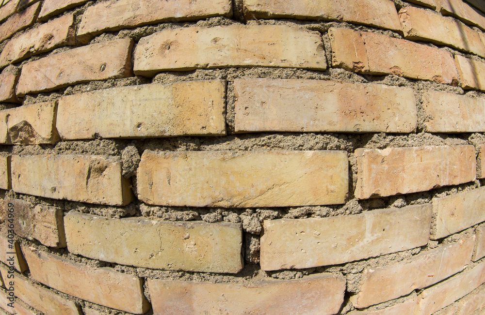 Obraz premium fisheye brickwall