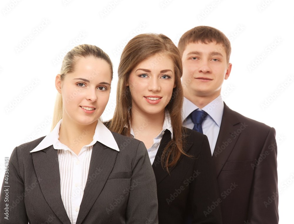 Businesspeople standing in a line, isolated on white Businesspeople standing in a line, isolated on white