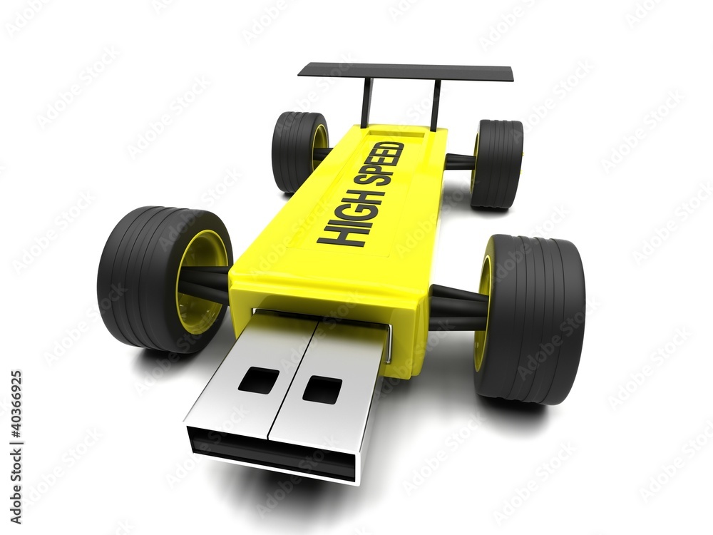 High-speed USB flash drive on a white background. High-speed USB flash drive on a white background.