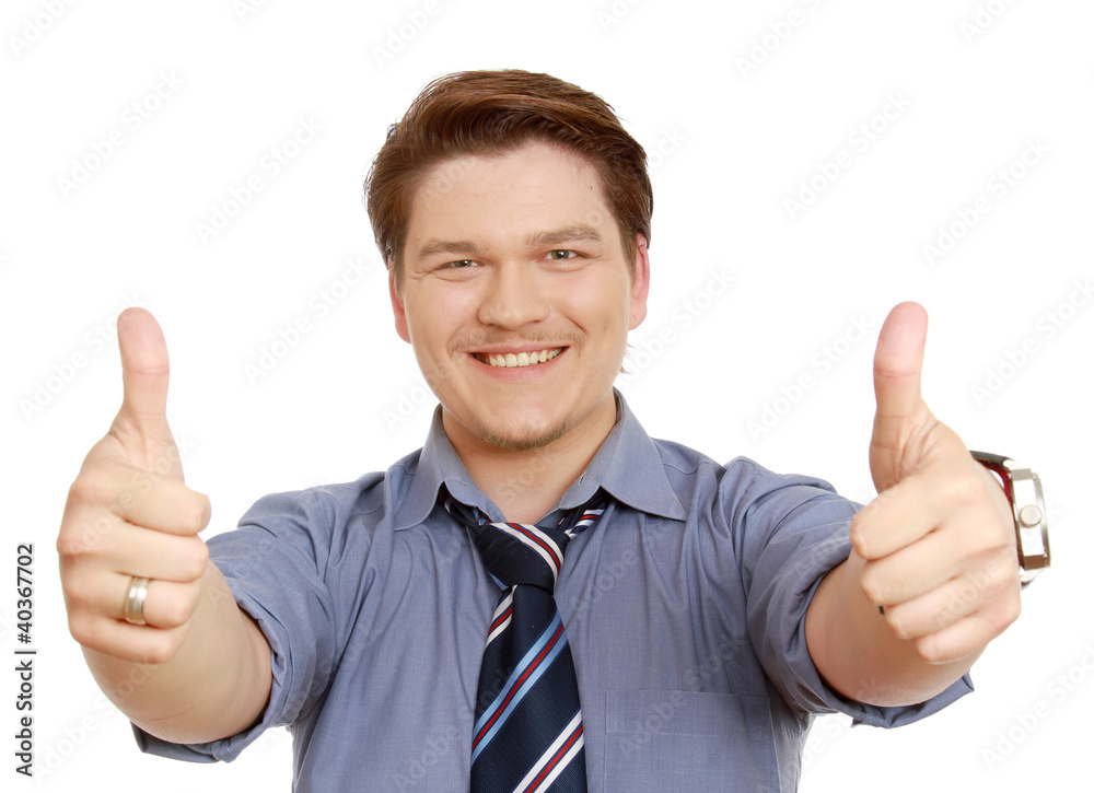 Portrait of a successful businessman showing ok Portrait of a successful businessman showing ok