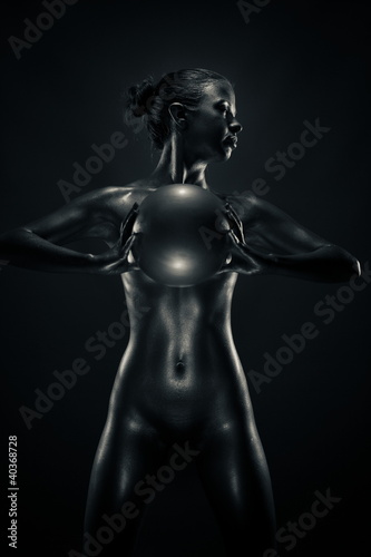 Metallic woman with ball © honored