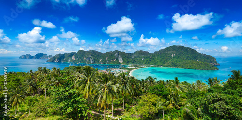 Panorama of tropical island photo