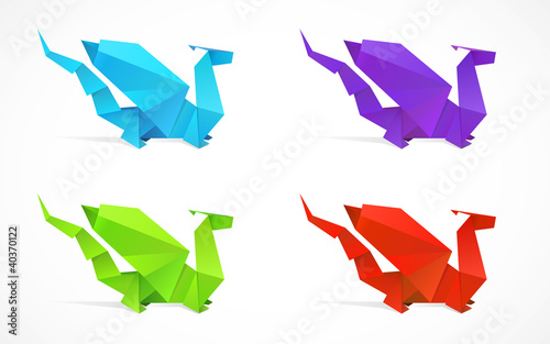 Origami dragon set
