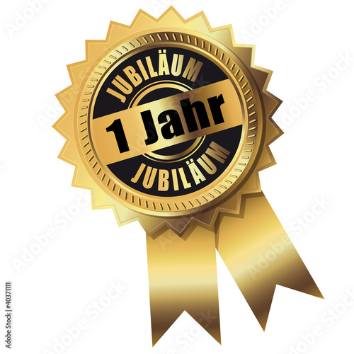 1 Jahr - Jubiläum gold