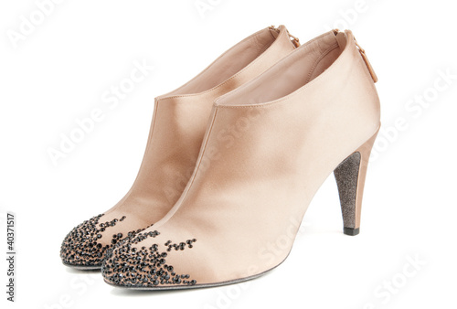 Beige women ankle boots