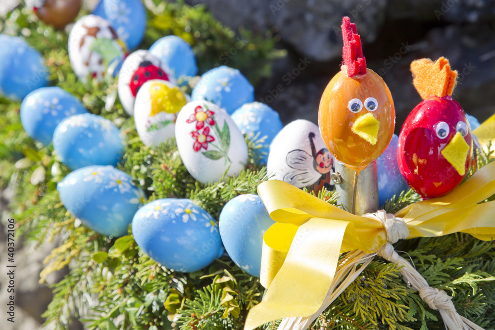 Naklejka premium detail eines osterbrunnens in franken