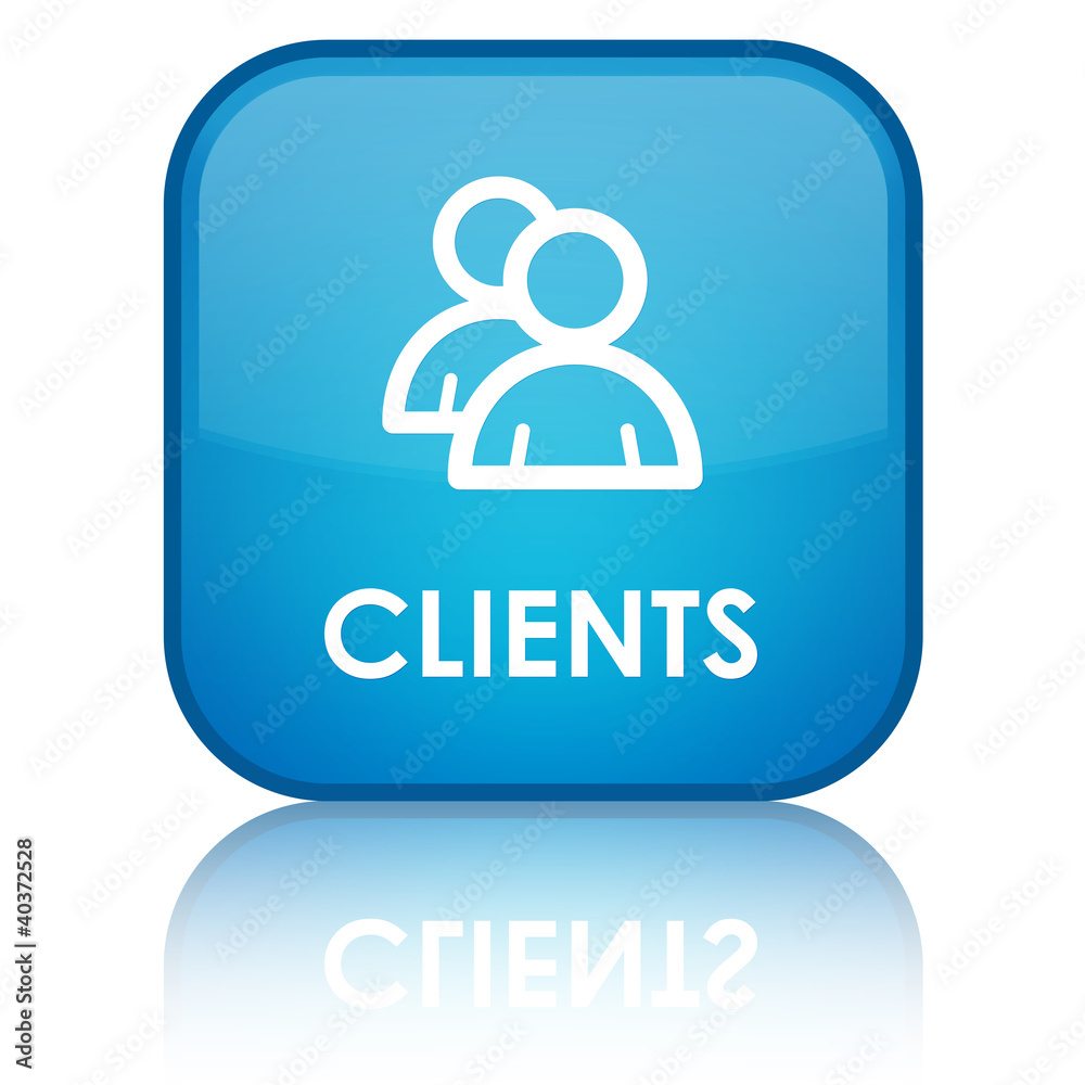 Clients square blue button Clients square blue button