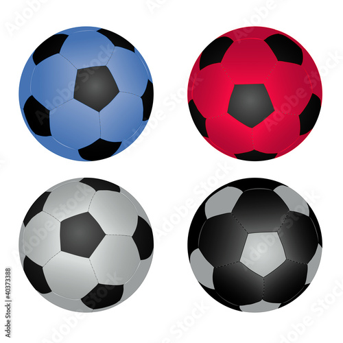 vector illustration with soccer balls