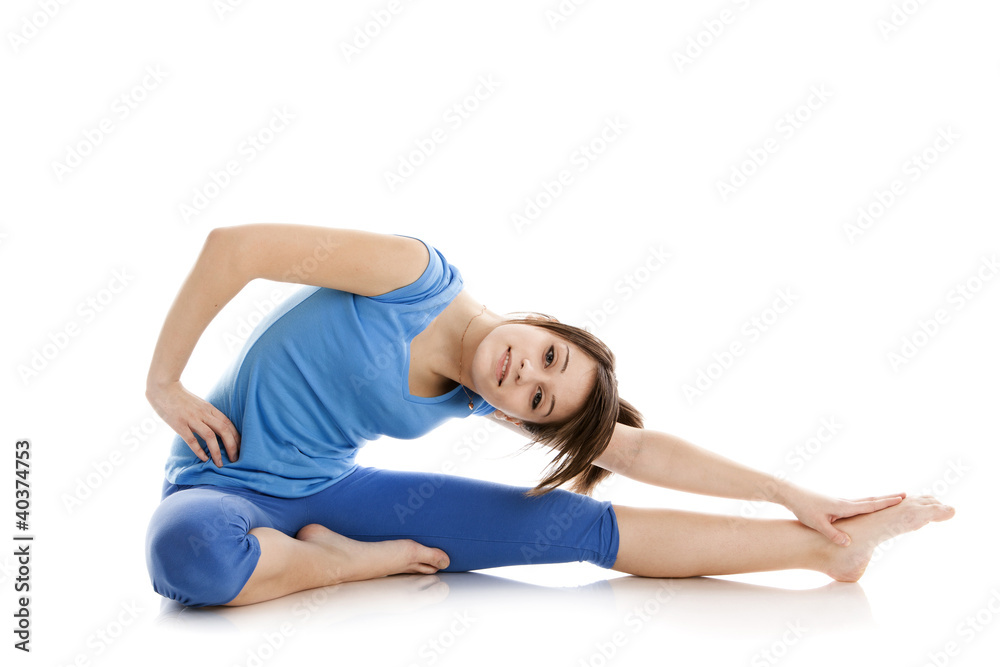 Image of a girl practicing yoga Image of a girl practicing yoga