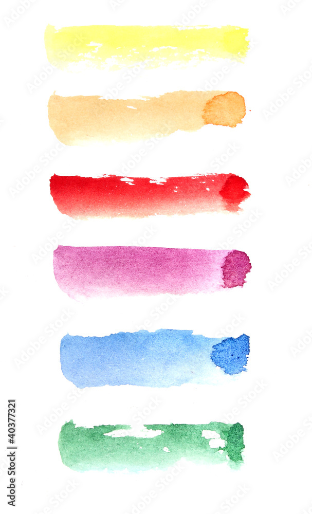 Obraz premium Watercolour strokes over white