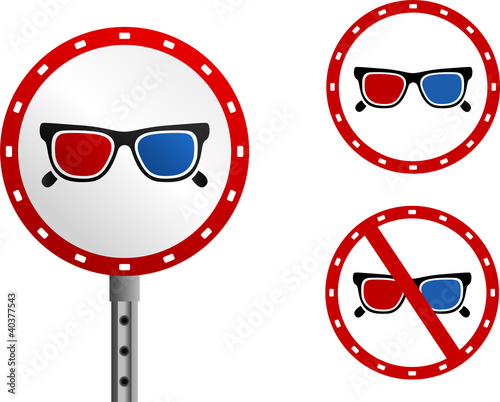 3D glasses signs. To see the other vector glasses illustrations , please check Glasses collection.