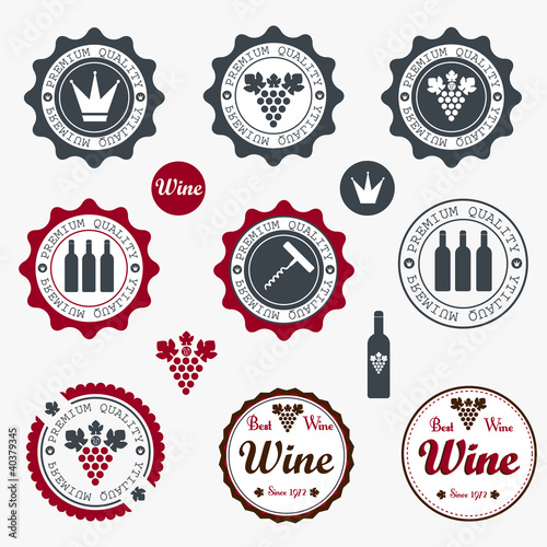 Quality Wine Labels with retro vintage styled design