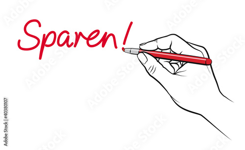Schreibende Hand: SPAREN