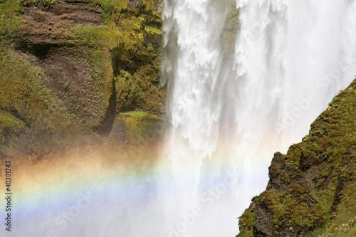 Rainbow at waterfall