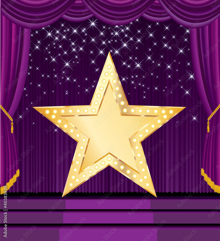 Obraz premium star on purple stage