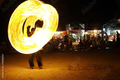 fire show on the beach photo