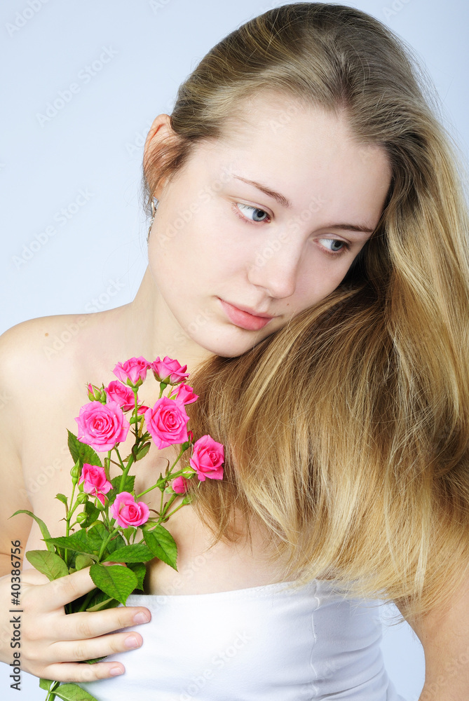 beautiful girl with flower beautiful girl with flower