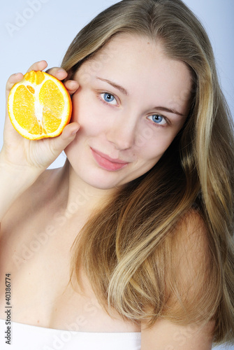 beautiful girl with citrus