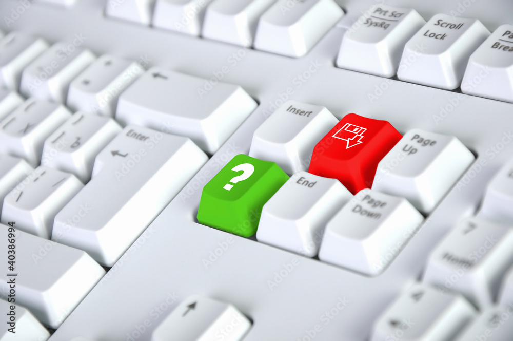 Computer keyboard with sound symbol Computer keyboard with sound symbol