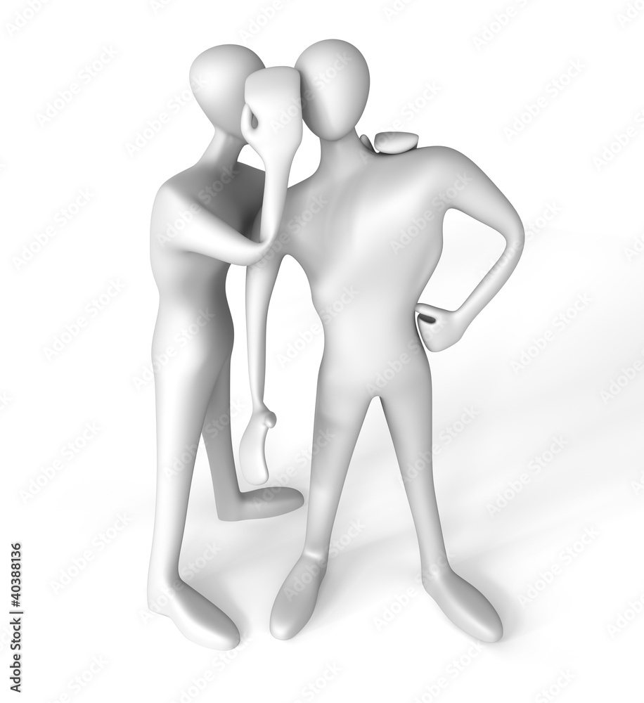 3d person telling a secret 3d person telling a secret