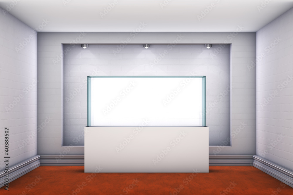 3d glass showcase and niche with spotlights for exhibit 3d glass showcase and niche with spotlights for exhibit