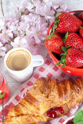 Breakfast with strawberries