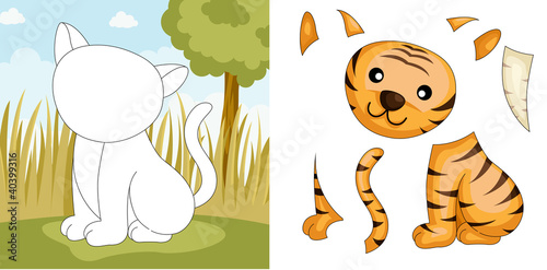 Fototapeta Naklejka Na Ścianę i Meble -  Tiger puzzle
