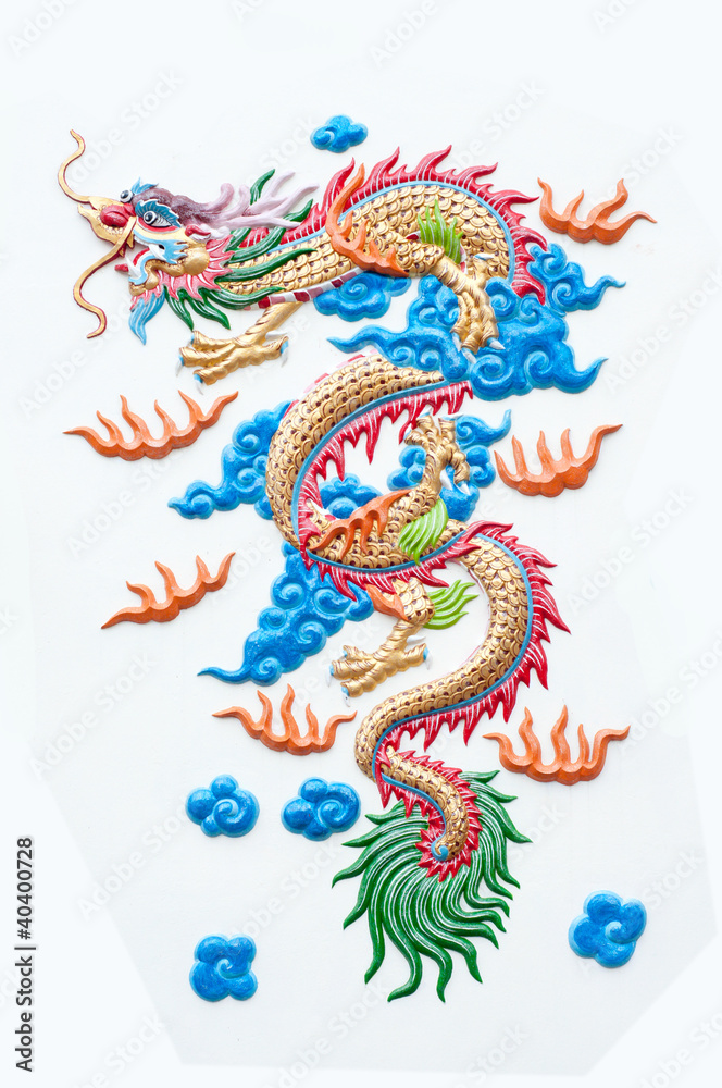 chinese dragon - stone carving isolate on white background chinese dragon - stone carving isolate on white background