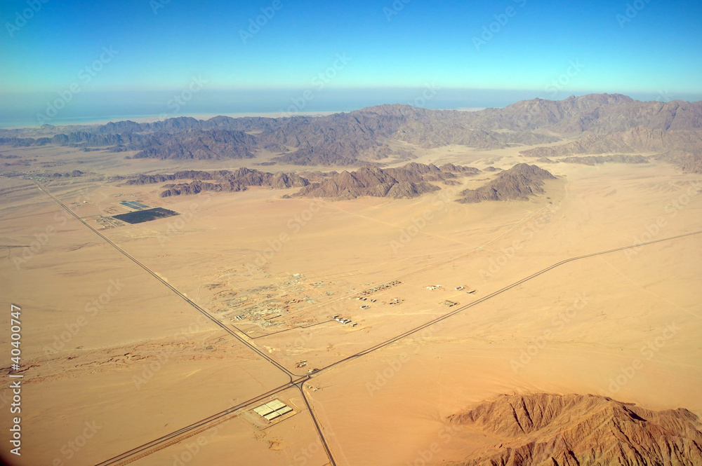 Aerial view desert and montain,Sinai