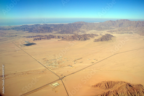 Obraz na płótnie Aerial view desert and montain,Sinai w salonie