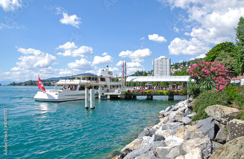 Foto an der Seepromenade von Montreux am Genfersee
