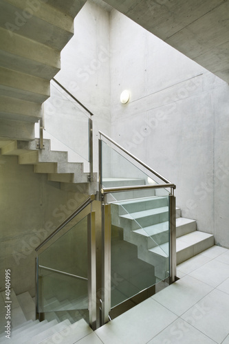 beautiful new building interior, staircase