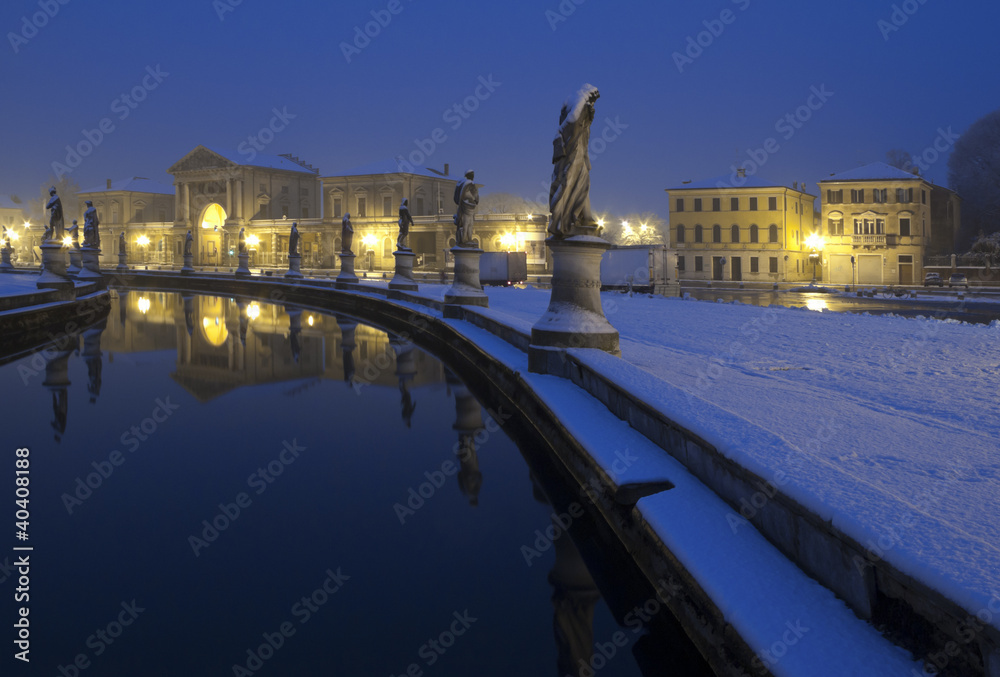 Italy, Padua: Prato della Valle square by night