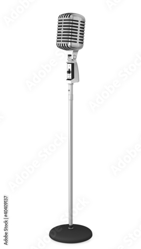 Classic microphone on a long stand