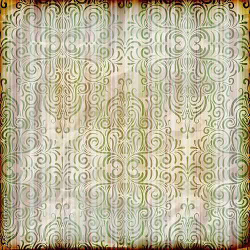 vector seamless floral wallpaper on striped background, crumple